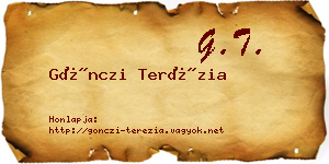 Gönczi Terézia névjegykártya
